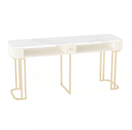 Double Table 003 WHITE & GOLD